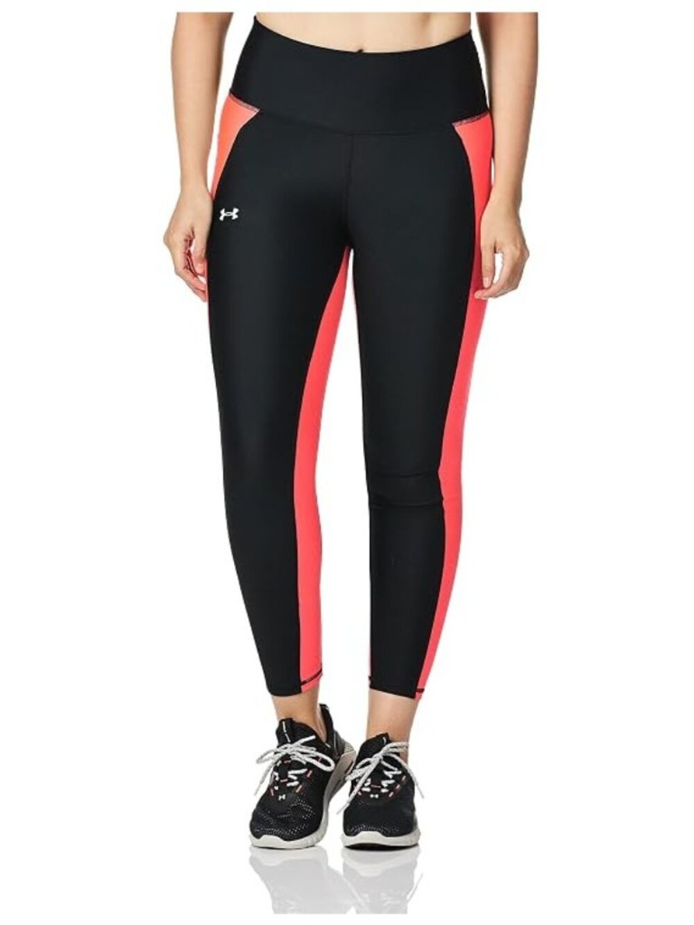 Under Armour HeatGear Compression Capri Leggings Size Medium Red Black Was $35